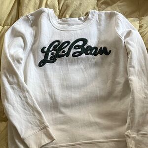 L.L. Bean White Crew SweatShirt